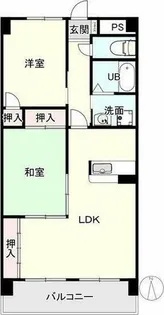 ロイヤルヒルズ山代弐番館【2階】の間取り