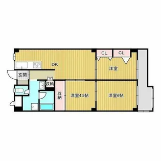 茨木グランドハイツ【4階】の間取り