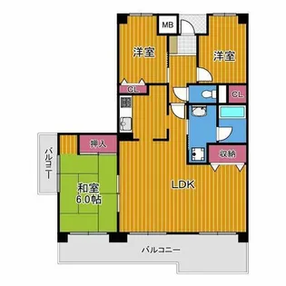 ノバティ長野南館フロンテージ【10階】の間取り