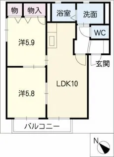 ソシア幸Ⅲ【2階】の間取り