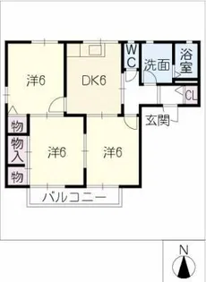 サンルミエール豊川A棟【2階】の間取り