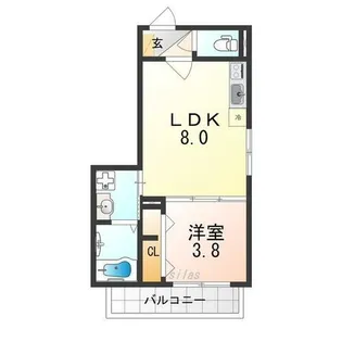 七道ハウス【1階】の間取り