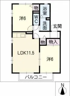 アビタシオン・マ・アエリ A棟【1階】の間取り