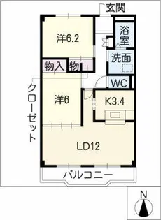 ローズ・ガーデンⅡ【1階】の間取り