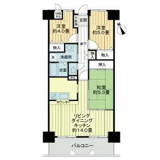 ライオンズマンション姫路市役所前【5階】の間取り