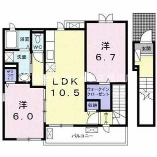 サン・ユウキ旭ヶ丘【2階】の間取り