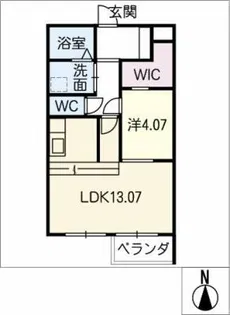 ベリアス レベリー【1階】の間取り