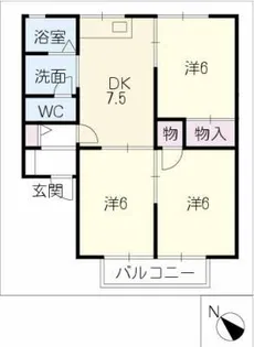 セジュール東明【2階】の間取り