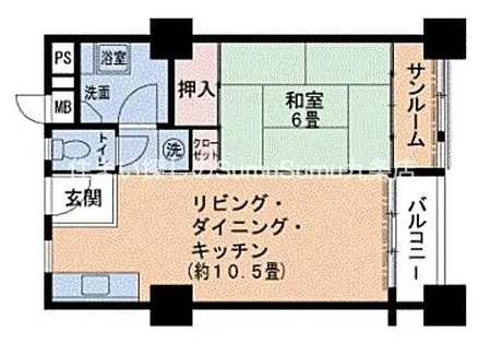 UR千鳥橋2号棟【311号室】の間取り