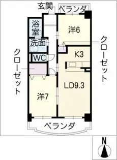 ピースフル・ガーデン【1階】の間取り