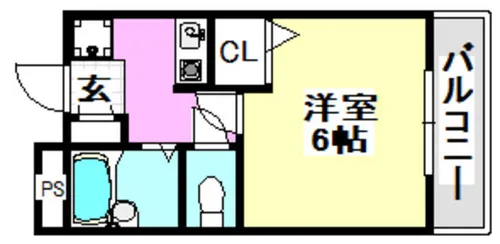 シャンブル南春日丘【202号室】の間取り