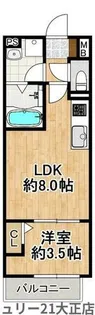 Mv.fm大阪大正【4階】の間取り