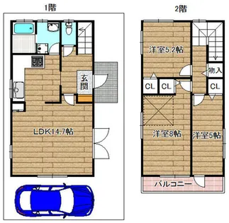 大阪府高槻市安岡寺町2丁目【一戸建】の間取り
