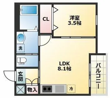 モアナ鷹合【1階】の間取り