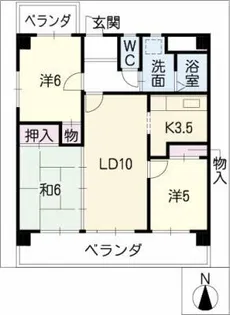 マンション大富【1階】の間取り
