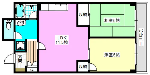 千里ピュアーライフ【5階】の間取り