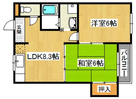 フレグランスハイツ大畑【302号室】の間取り