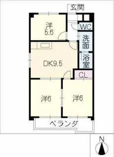 メルベーユ【1階】の間取り