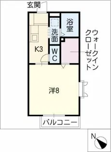 プランドール平針【1階】の間取り