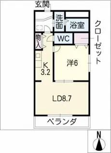 ノースアベニュー【3階】の間取り
