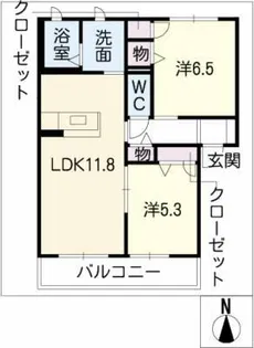 ヴィラージュドソレイユ B【2階】の間取り
