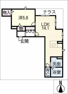クリスタルコート桜山【1階】の間取り
