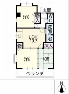 グランドゥール元志賀【1階】の間取り