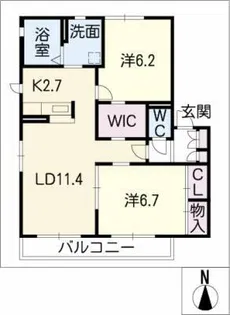 こもれびB【2階】の間取り