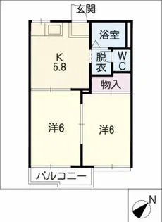 レークサイドテラスC棟【2階】の間取り