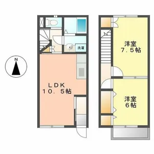 プラッサムコート廻間【102号室】の間取り