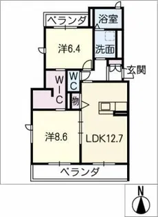 シャーメゾン休郷West【2階】の間取り