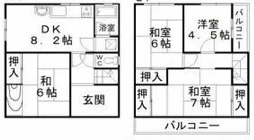 大阪府高石市綾園7丁目【一戸建】の間取り