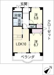 ルネス・プランシェ【2階】の間取り