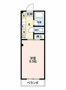 パレス中川2【2-8号室】の間取り