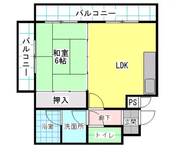 コンプレート中津口【6階】の間取り