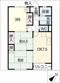 レジデンス白鳥【1階】の間取り