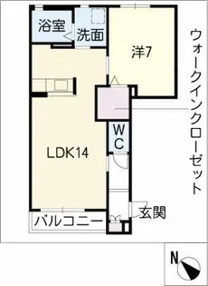 ボヌール豊川町 A棟【1階】の間取り