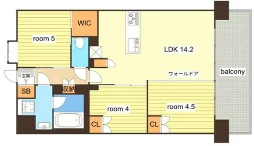 レーベン姫路本町【15階】の間取り