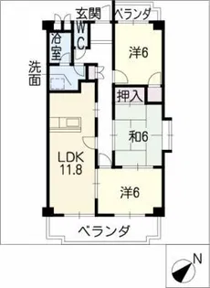 ファインハイト【1階】の間取り