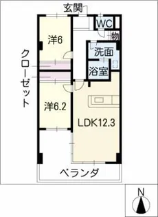 ドエルしかすが【2階】の間取り