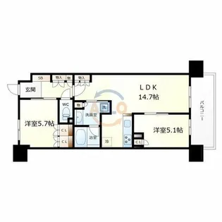 大阪ベイレジデンス【2階】の間取り
