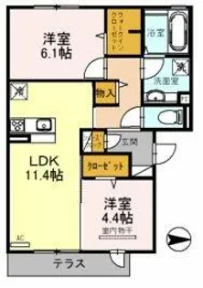 ボヌール【1階】の間取り