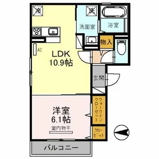 シャンテ【3階】の間取り