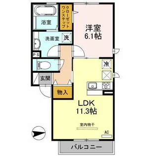 パレット喜里川【1階】の間取り