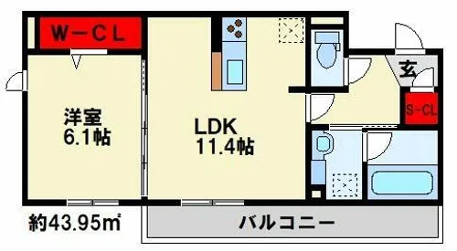 LAZO行橋【303号室】の間取り