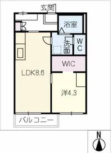 パインハイツ A棟【2階】の間取り