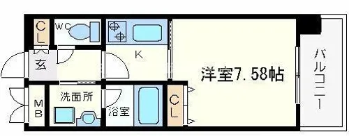 アーバネックス西長堀【704号室】の間取り