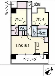 ラ コンフィアンス【2階】の間取り