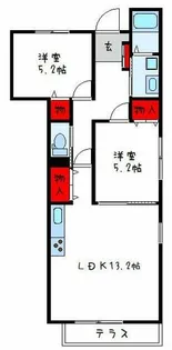 タケハイツ久宝寺【2階】の間取り