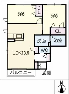 メゾン ハイライフ【1階】の間取り